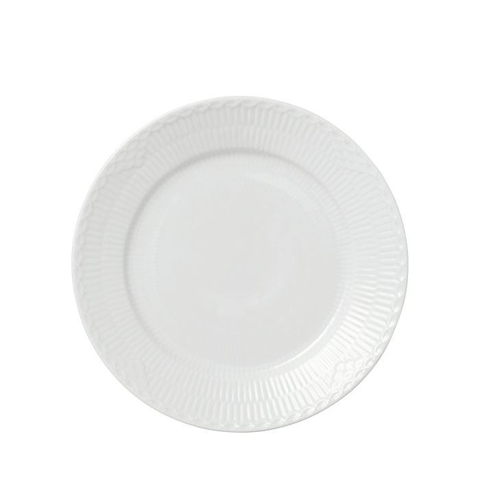 Royal Copenhagen White Fluted Half Lace Salad Plate In White