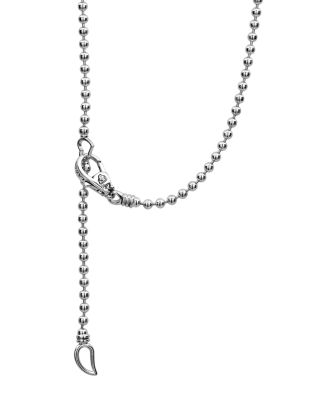 Sterling Silver Caviar Spark Diamond Bar &amp; Ball Chain Necklace, 16&amp;quot;