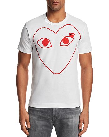 Comme Des Garcons PLAY Red Outline Heart Short Sleeve Tee | Bloomingdale's