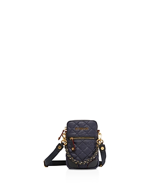 Mz Wallace Crosby Micro Quilted Crossbody Bag In Dawn Navy Blue/gold