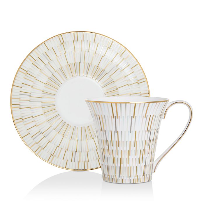 Prouna Luminous Tea Cup & Saucer In Gold