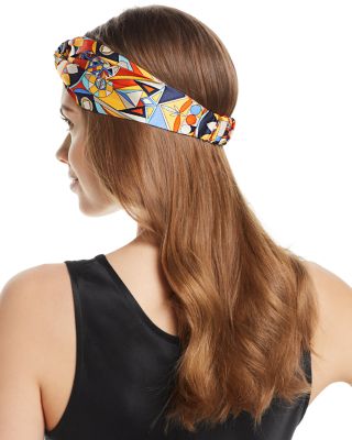 Tory Burch Psychedelic Geometric Print Silk Headband  display picture 2