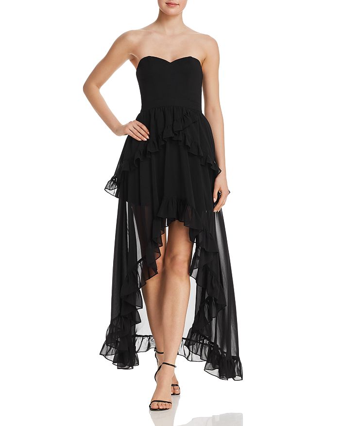 AQUA Strapless Ruffled Maxi Dress - 100% Exclusive | Bloomingdale's