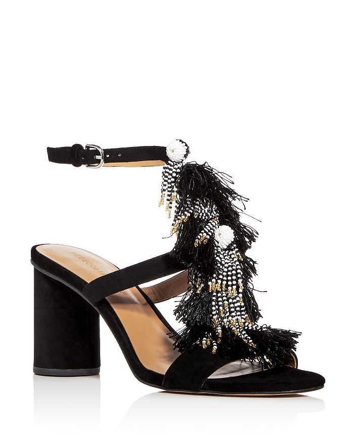 Rebecca Minkoff Women s Alnie Suede Beaded Tassel High Heel