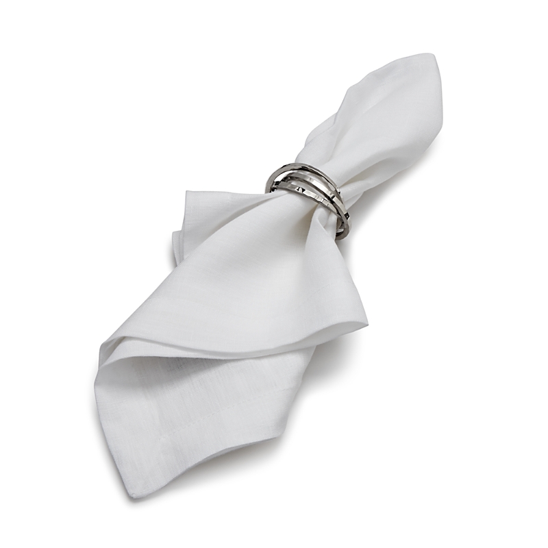 Aman Imports Hammered-brass Bangles Napkin Ring - Exclusive In Silver