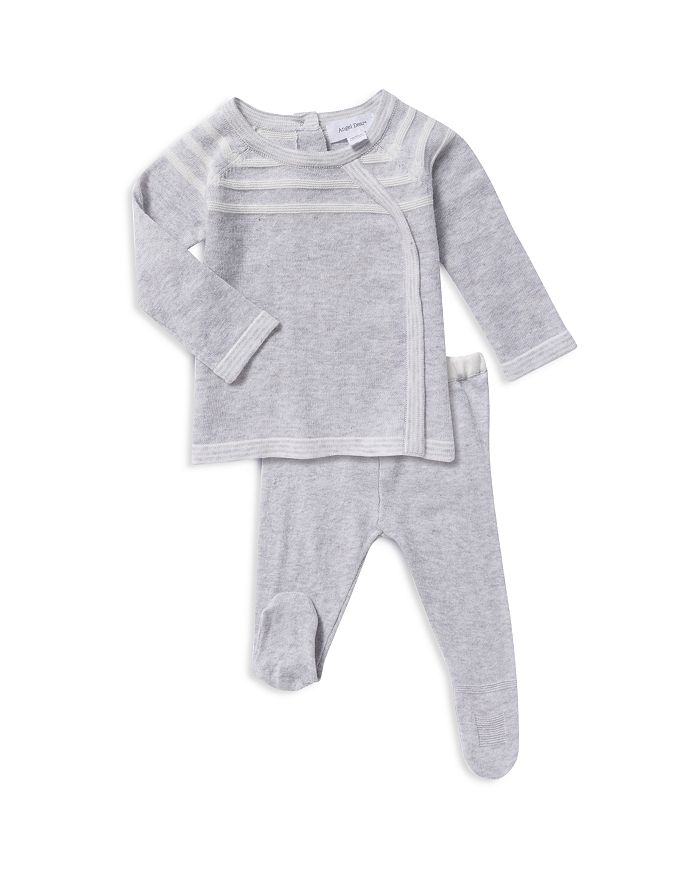 Angel Dear Kids' Unisex Shirt & Footie Trousers Take Me Home Set - Baby In Grey Heather