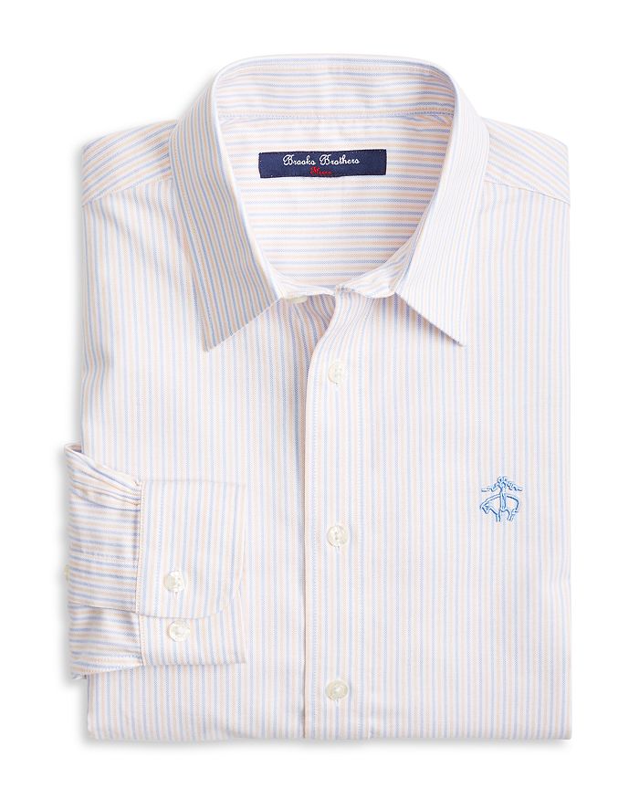 Brooks Brothers Boys' Non-Iron Striped Oxford Sport Shirt - Little