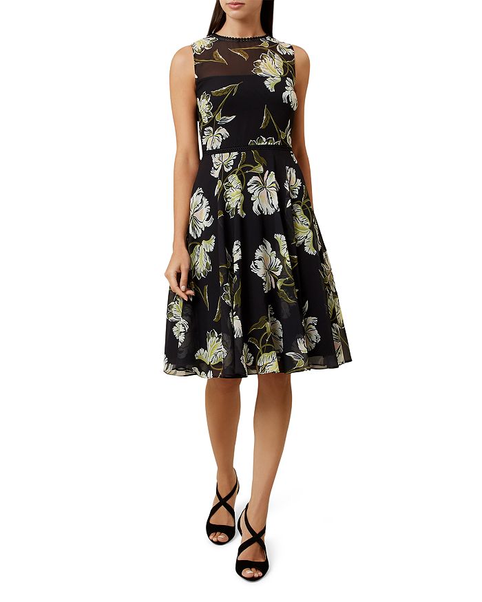 HOBBS LONDON Ava Floral Print Fit-and-Flare Dress | Bloomingdale's