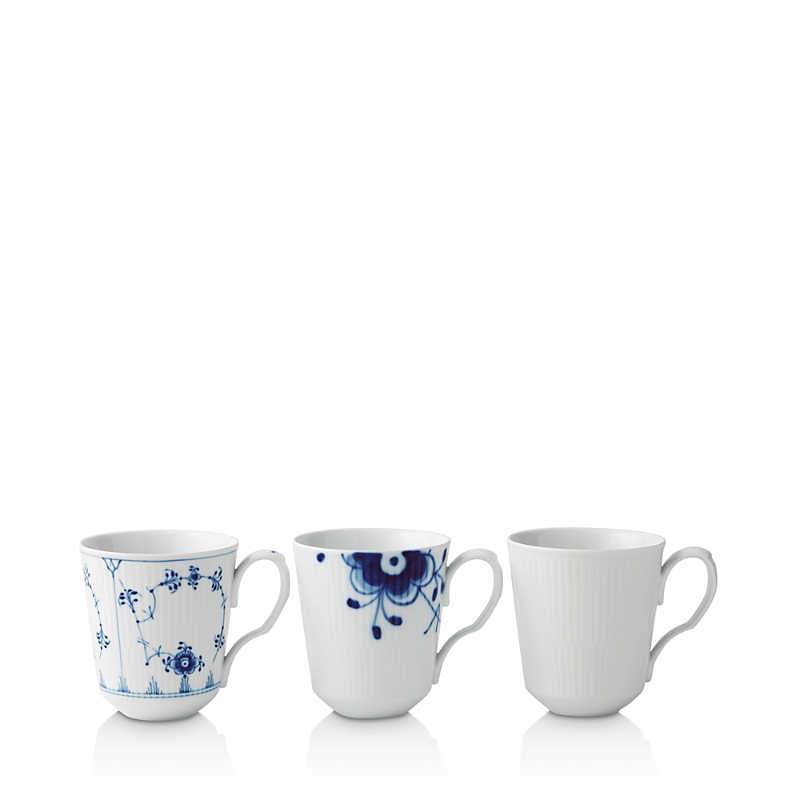 Royal Copenhagen History Mug, Set Of 3 In Two-tone