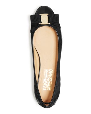 Women's Varina Quilted Leather Cap Toe Ballet Flats 