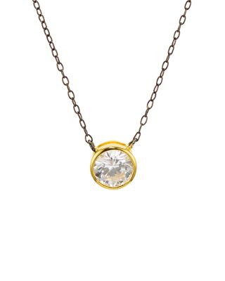 Argento Vivo Bezel Pendant Necklace, 16L