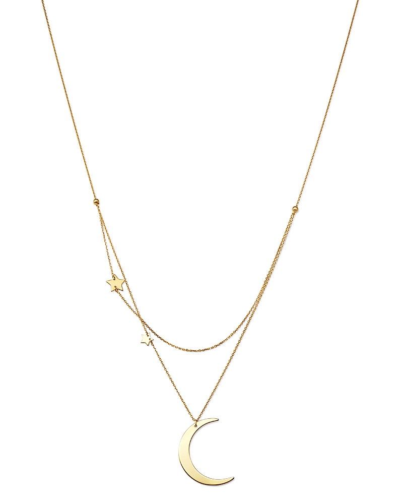 Moon & Meadow Crescent & Star Charm Layered Necklace in 14K Yellow Gold, 18 - Exclusive