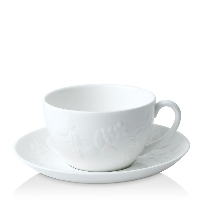 10 Strawberry Street WTR-CUP 4 oz Square Cup & Saucer Set - Porcelain, White