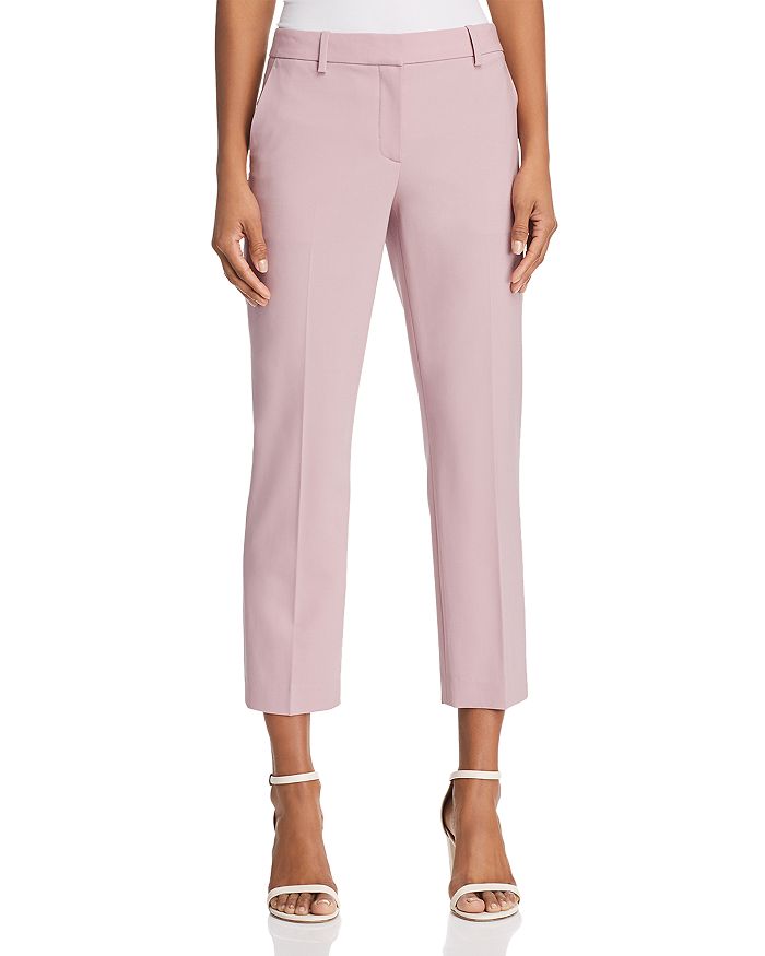 Theory Treeca Wool-blend Cropped Trousers In Dusty Lilac