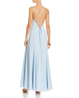 bridesmaid dresses fame and partners Flutter Sleeve Tie Back Satin Bridesmaid Dress