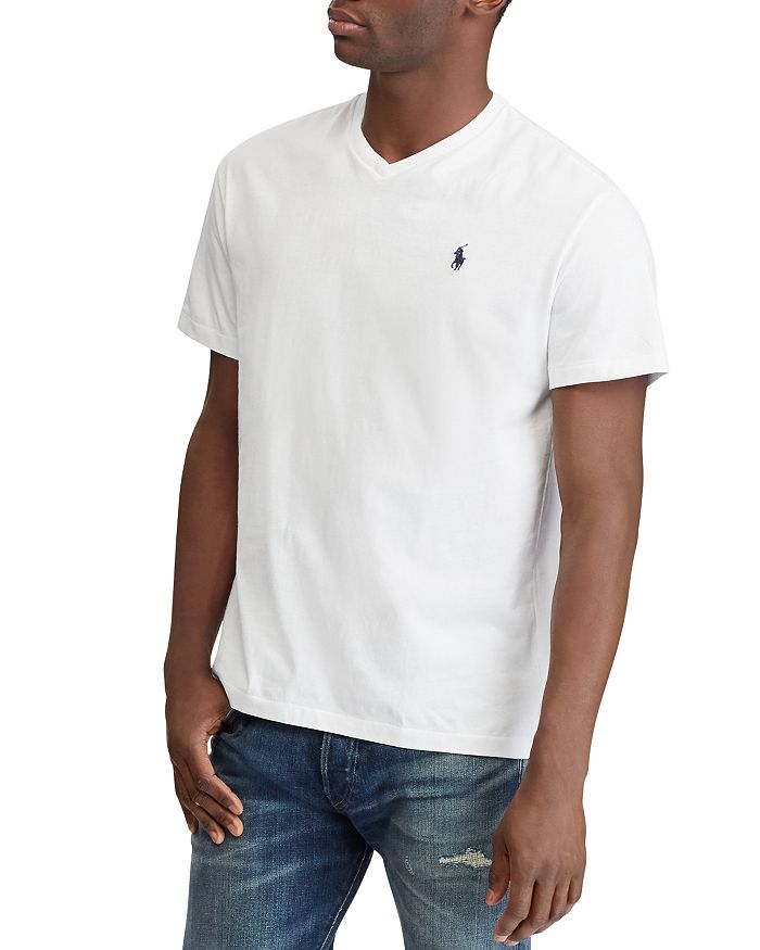 Shop Polo Ralph Lauren Classic Fit V-neck Tee In White