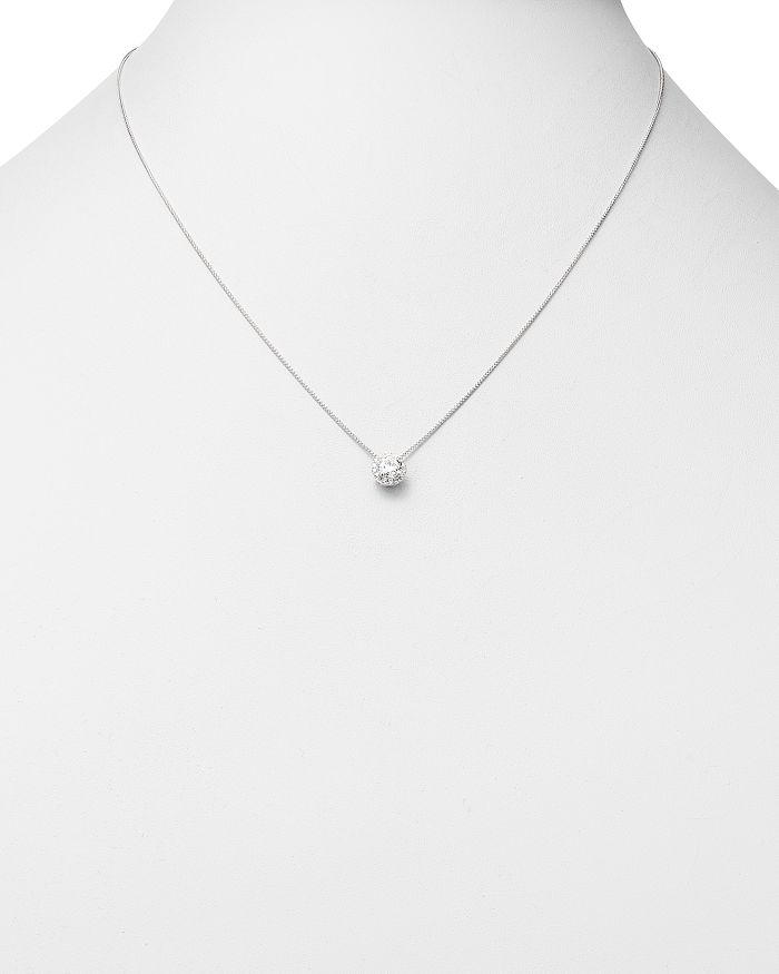 Shop Bloomingdale's Diamond Halo Pendant Necklace In 14k White Gold, .35 Ct. T.w. - 100% Exclusive