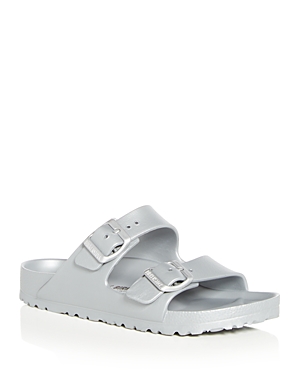 Birkenstock Slip-on Platform Sandals Adjustable Straps In Silver
