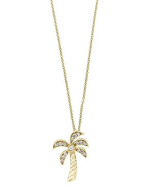 BLOOMINGDALE'S DIAMOND PALM TREE PENDANT NECKLACE IN 14K YELLOW GOLD, 0.10 CT. T.W. - 100% EXCLUSIVE,PCPJ811DD4