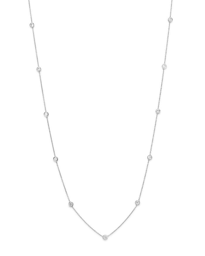 Bloomingdale's Diamond Station Necklace In 14k White Gold, 1.0 Ct. T.w.