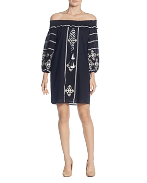 CATHERINE CATHERINE MALANDRINO MURIEL OFF-THE-SHOULDER EMBROIDERED DRESS,MCD80036