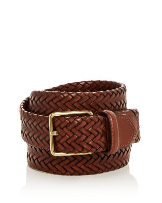 cole haan woven leather belt