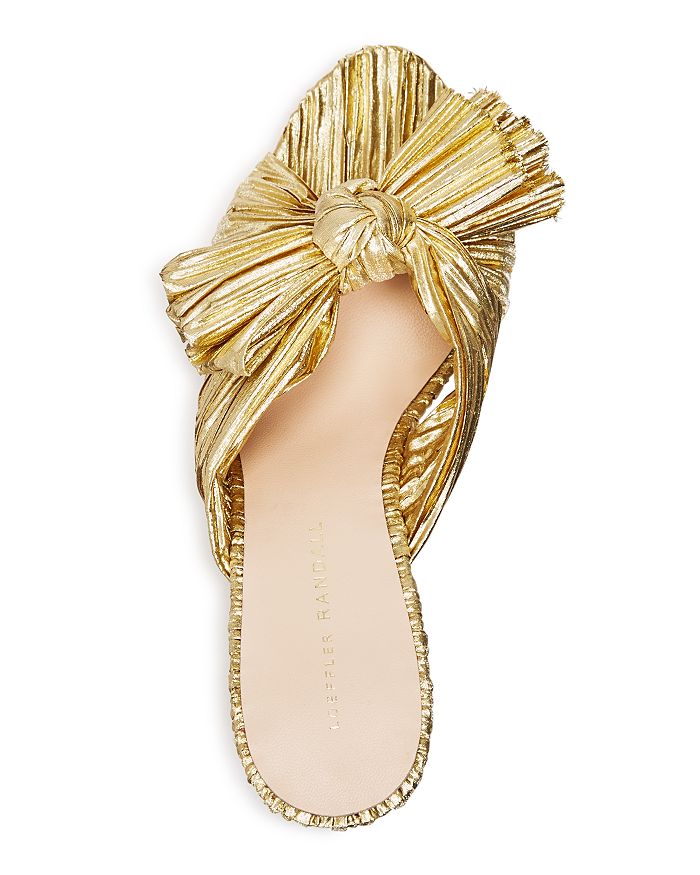 Shop Loeffler Randall Women's Penny Pleated High Heel Slide Sandals In Gold