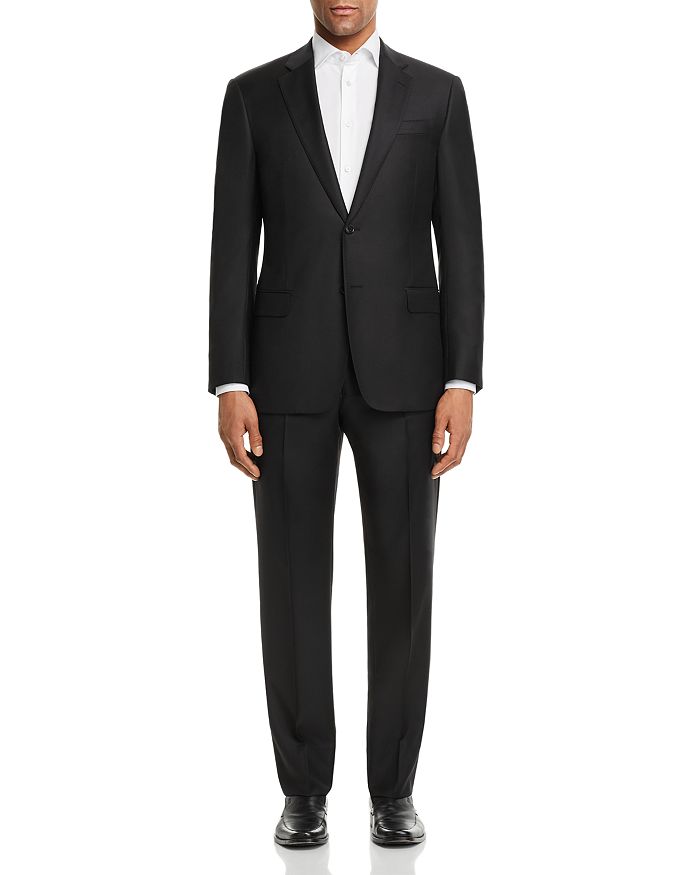 Shop Emporio Armani Solid Core Classic Fit Suit In Black