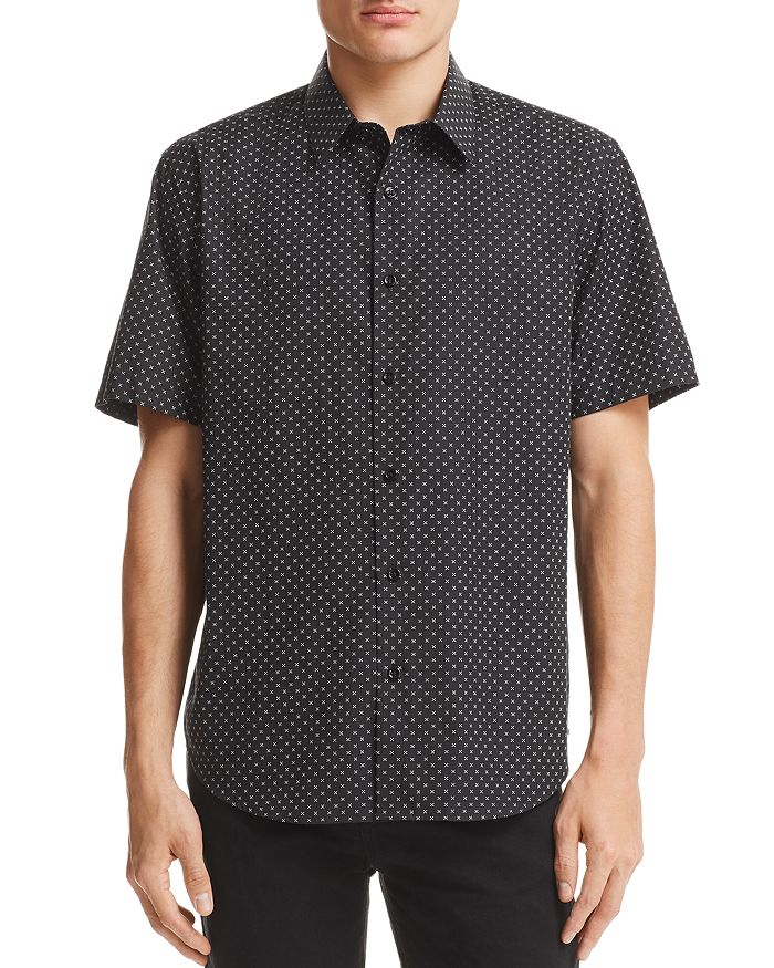 Theory Stitch Print Regular Fit Button-Down Shirt | Bloomingdale's