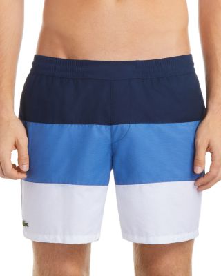 lacoste colour block swim shorts