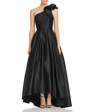 AVERY G ONE-SHOULDER SATIN BALL GOWN,AG364