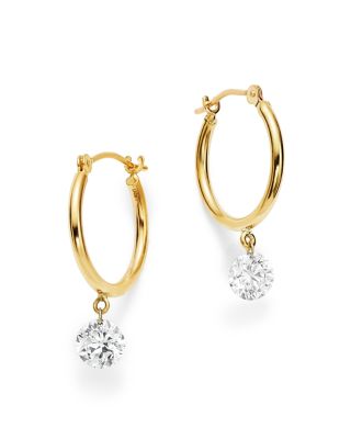 diamond dangle hoop earrings