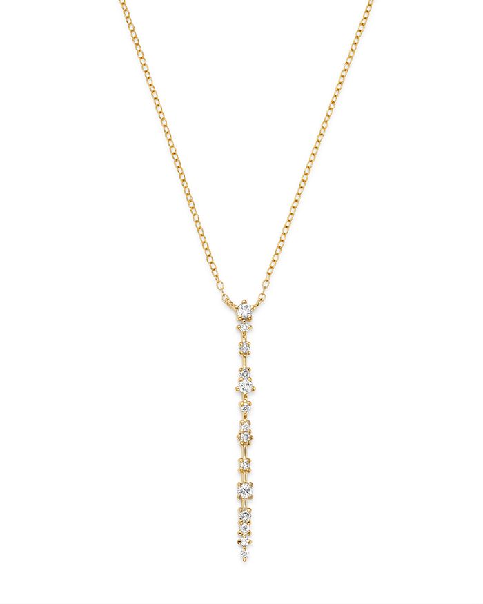 Bloomingdale's Diamond Line Pendant Necklace In 14k Yellow Gold, 0.30 Ct. T.w. - 100% Exclusive In White/gold