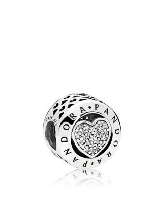 Pandora - Sterling Silver & Cubic Zirconia Signature Heart Charm