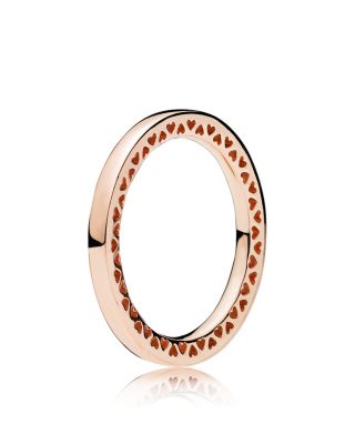Pandora - Rose-Tone Sterling Silver Classic Hearts of PANDORA Ring