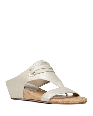 DONALD PLINER WOMEN'S DIONNE LEATHER DEMI WEDGE THONG SANDALS,DIONNE-T8
