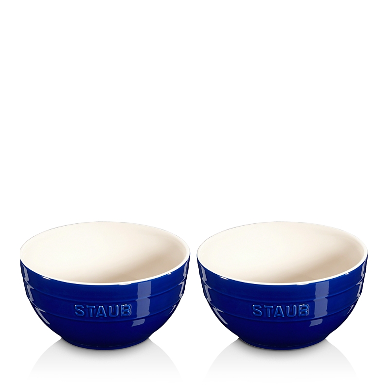 Staub Universal Ceramic 2-piece Large Bowl Set In Blue