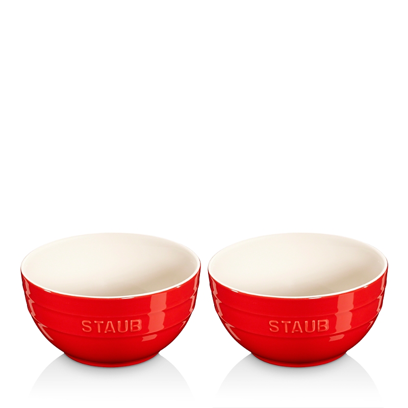 Staub Ceramic 2-piece Large Universal Bowl Set In Cherry