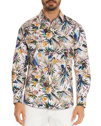 Robert Graham Botanical Print Regular Fit Button-Down Shirt ...