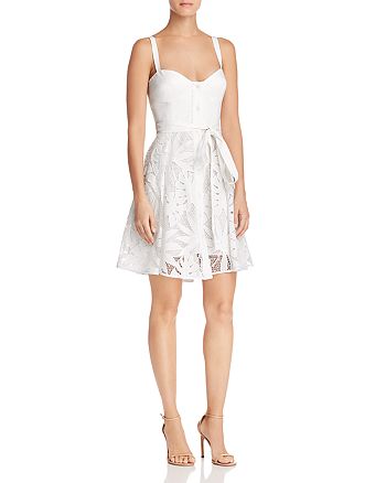 MILLY Bustier-Style Leaf Lace Dress | Bloomingdale's