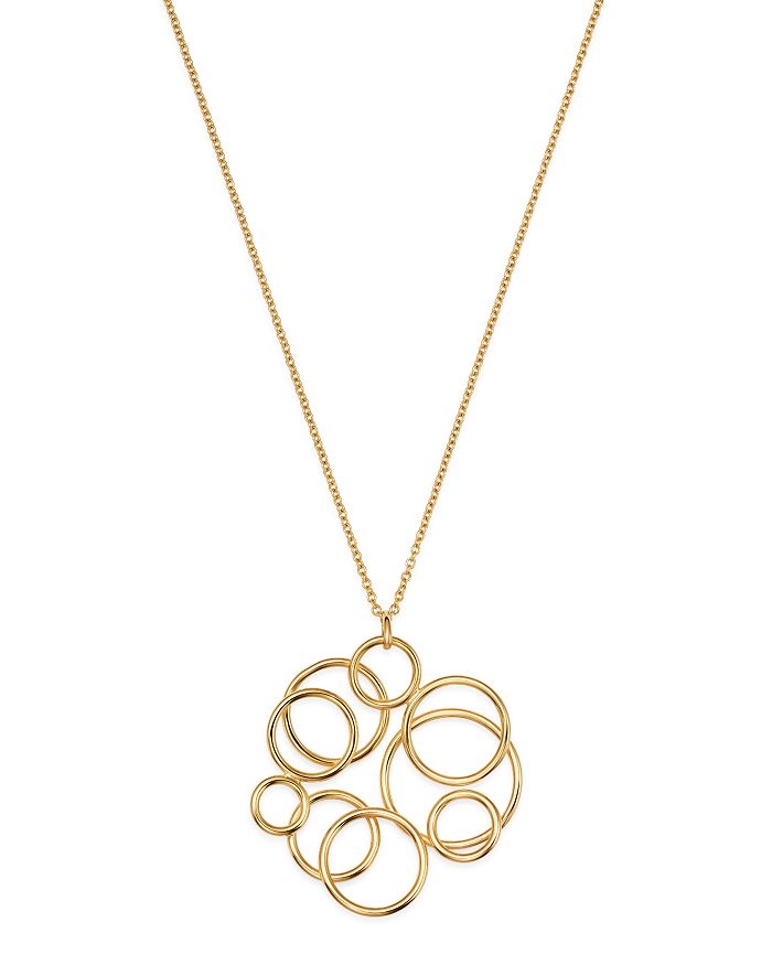 Bloomingdale's Polished Circle Cluster Pendant Necklace In 14k Yellow Gold, 17.75 - 100% Exclusive