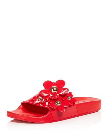 marc jacobs daisy aqua slide sandal