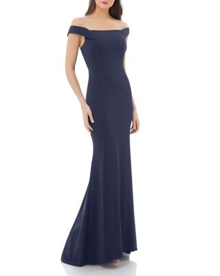 Carmen marc valvo discount infusion crepe one-shoulder gown