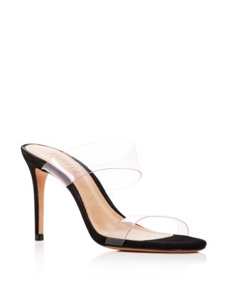 Schutz Ariella Strappy See-through Vinyl Slide Sandals In Black | ModeSens