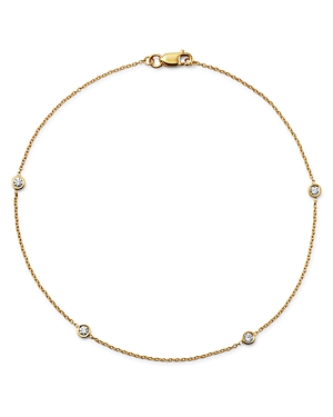Diamond Bezel Ankle Bracelet in 14K Yellow Gold, 0.20 ct. t.w. - 100% Exclusive