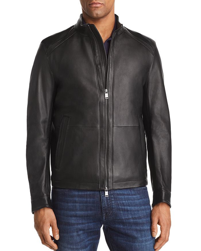 BOSS Hugo Boss BOSS Nestal Leather Jacket | Bloomingdale's