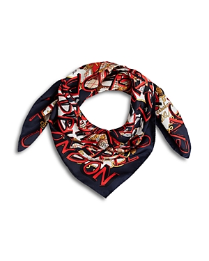 BURBERRY GUARDS TEXT SILK SCARF,4075205