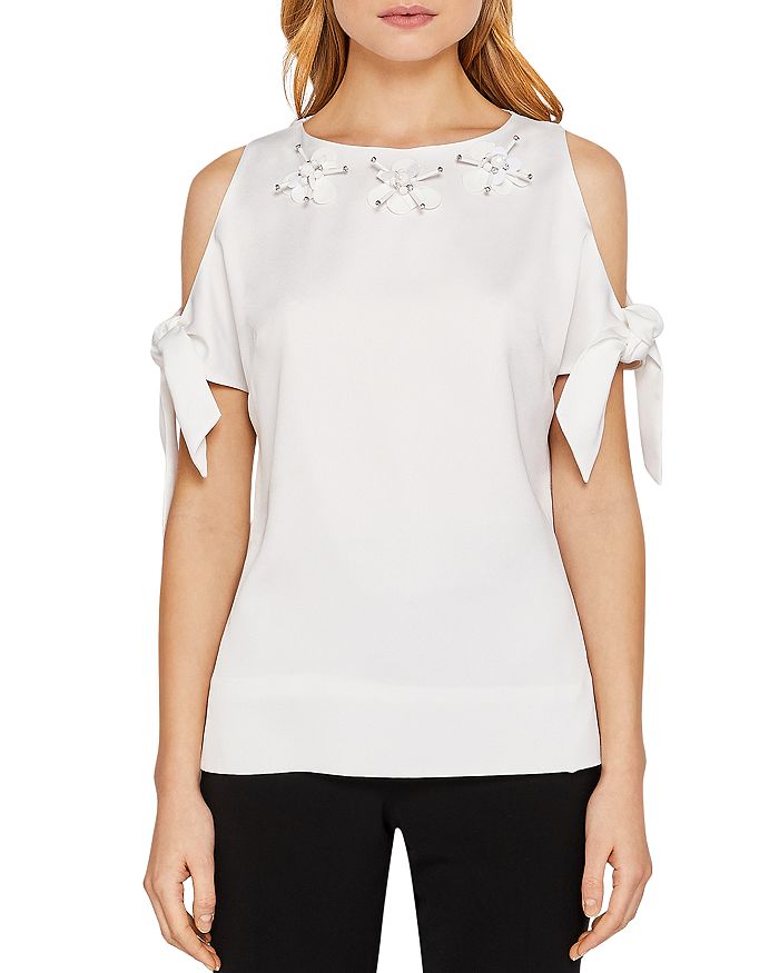 Ted Baker Yanas Embellished Cold Shoulder Top Bloomingdale s