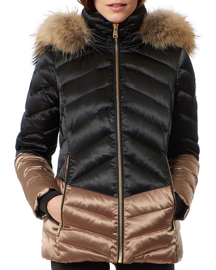 One madison fur trim cheap puffer coat