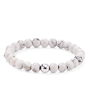 Aqua Sterling Silver & Stone Beaded Stretch Bracelet - 100% Exclusive In White Howlite/silver